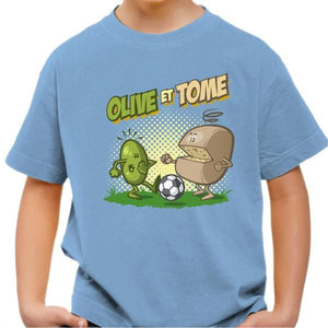 T-shirt enfant geek - Olive et Tome - Couleur Ciel - Taille 4 ans