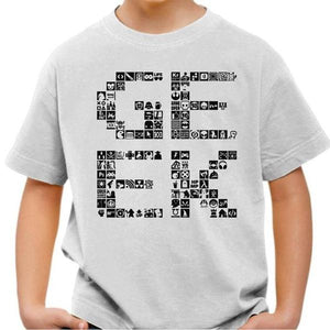 T-shirt enfant geek - Pixel - Couleur Blanc - Taille 4 ans