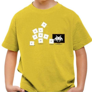 T-shirt enfant geek - Pixel Training - Couleur Jaune - Taille 4 ans