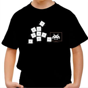 T-shirt enfant geek - Pixel Training - Couleur Noir - Taille 4 ans