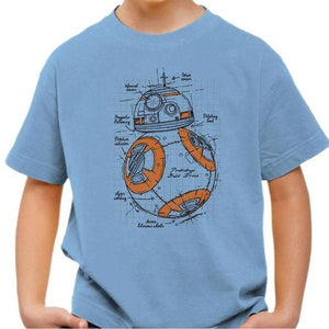 T-shirt enfant geek - Plan BB8 - Couleur Ciel - Taille 4 ans