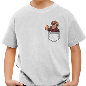 T-shirt enfant geek - Poche-tron - Couleur Blanc - Taille 4 ans
