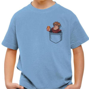 T-shirt enfant geek - Poche-tron - Couleur Ciel - Taille 4 ans