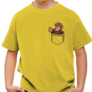 T-shirt enfant geek - Poche-tron - Couleur Jaune - Taille 4 ans