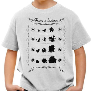 T-shirt enfant geek - Pokemon Evolution - Couleur Blanc - Taille 4 ans