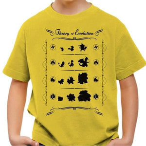 T-shirt enfant geek - Pokemon Evolution - Couleur Jaune - Taille 4 ans