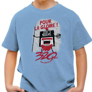 T-shirt enfant geek - Pour la gloire ! - Couleur Ciel - Taille 4 ans