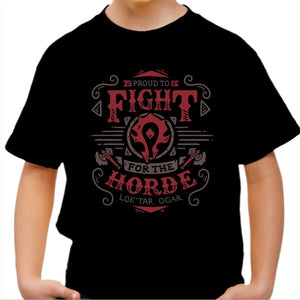 T-shirt enfant geek - Pour la horde - Couleur Noir - Taille 4 ans