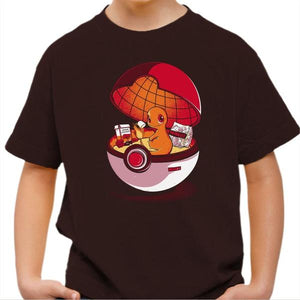 T-shirt enfant geek - Red Poke House - Couleur Chocolat - Taille 4 ans