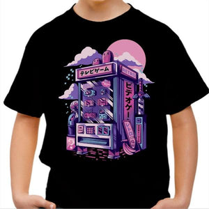 T-shirt enfant geek - Retro vending machine - Couleur Noir - Taille 4 ans