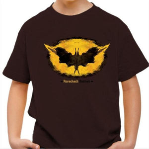 T-shirt enfant geek - Rorschach Batman - Couleur Chocolat - Taille 4 ans
