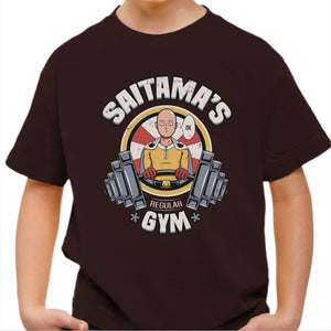 T-shirt enfant geek - Saitama’s gym - Couleur Chocolat - Taille 4 ans