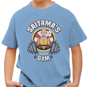 T-shirt enfant geek - Saitama’s gym - Couleur Ciel - Taille 4 ans
