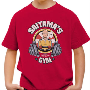 T-shirt enfant geek - Saitama’s gym - Couleur Rouge Vif - Taille 4 ans
