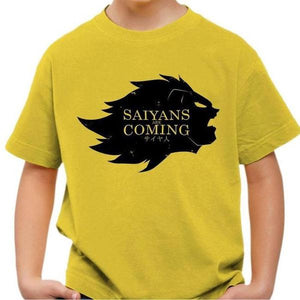 T-shirt enfant geek - Saiyans Are Coming - Couleur Jaune - Taille 4 ans