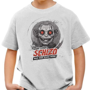 T-shirt enfant geek - Schizo Gollum - Couleur Blanc - Taille 4 ans
