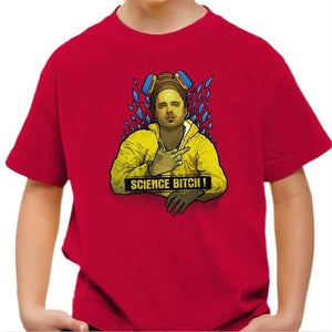 T-shirt enfant geek - Science Bitch - Couleur Rouge Vif - Taille 4 ans