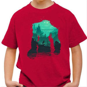 T-shirt enfant geek - Shadow of the Colossus - Couleur Rouge Vif - Taille 4 ans