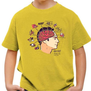 T-shirt enfant geek - Sheldon's Brain - Couleur Jaune - Taille 4 ans