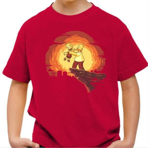 T-shirt enfant geek - Simpson King - Couleur Rouge Vif - Taille 4 ans