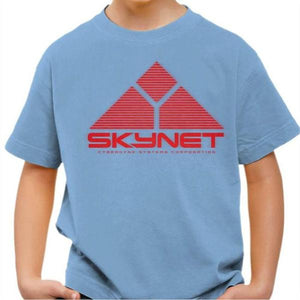 T-shirt enfant geek - Skynet - Terminator II - Couleur Ciel - Taille 4 ans