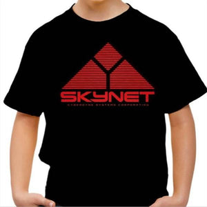 T-shirt enfant geek - Skynet - Terminator II - Couleur Noir - Taille 4 ans
