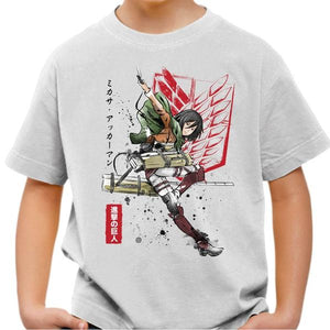 T-shirt enfant geek - Soldat Mikasa - Couleur Blanc - Taille 4 ans
