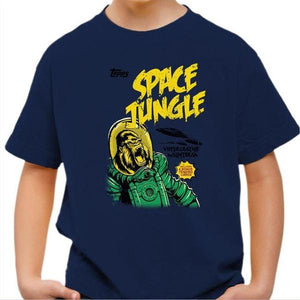 T-shirt enfant geek - Space Jungle - Couleur Bleu Nuit - Taille 4 ans