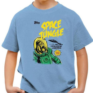 T-shirt enfant geek - Space Jungle - Couleur Ciel - Taille 4 ans