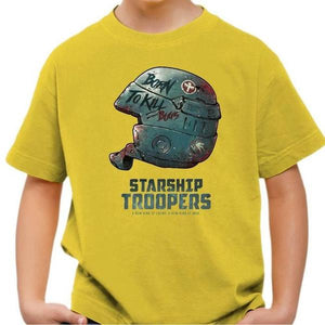 T-shirt enfant geek - Starship Troopers - Couleur Jaune - Taille 4 ans