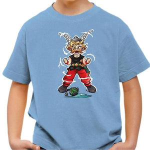 T-shirt enfant geek - Super Gaulois ! - Couleur Ciel - Taille 4 ans