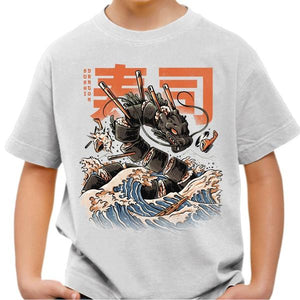 T-shirt enfant geek - Sushi dragon - Couleur Blanc - Taille 4 ans