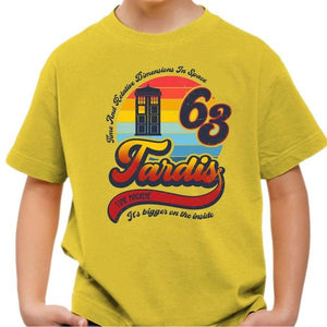 T-shirt enfant geek - Tardis - Couleur Jaune - Taille 4 ans