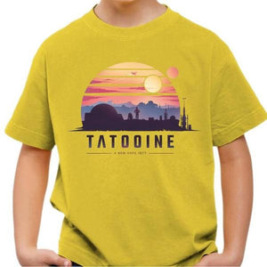 T-shirt enfant geek - Tatooine - Couleur Jaune - Taille 4 ans