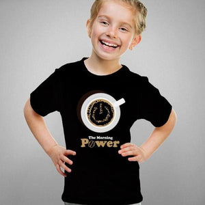T-shirt enfant geek - The Morning Power - Couleur Noir - Taille 4 ans