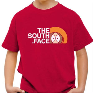 T-shirt enfant geek - The south Face - Couleur Rouge Vif - Taille 4 ans