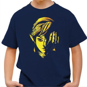 T-shirt enfant geek - Triforce of Courage - Couleur Bleu Nuit - Taille 4 ans