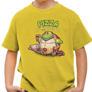 T-shirt enfant geek - Turtle Pizza - Couleur Jaune - Taille 4 ans