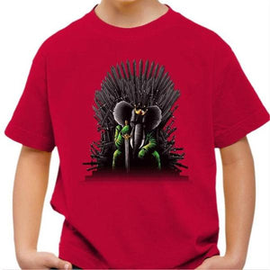 T-shirt enfant geek - Unexpected King - Couleur Rouge Vif - Taille 4 ans