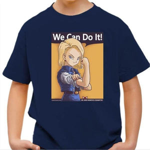 T-shirt enfant geek - We can do it - Couleur Bleu Nuit - Taille 4 ans