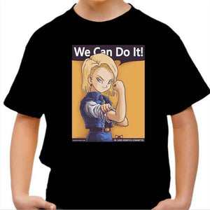 T-shirt enfant geek - We can do it - Couleur Noir - Taille 4 ans