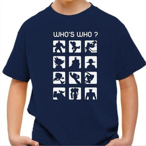 T-shirt enfant geek - Who's Who ? - Couleur Bleu Nuit - Taille 4 ans