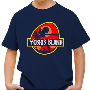 T-shirt enfant geek - Yoshi's Island - Couleur Bleu Nuit - Taille 4 ans