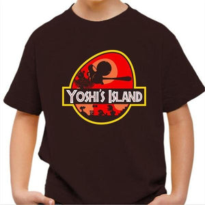 T-shirt enfant geek - Yoshi's Island - Couleur Chocolat - Taille 4 ans