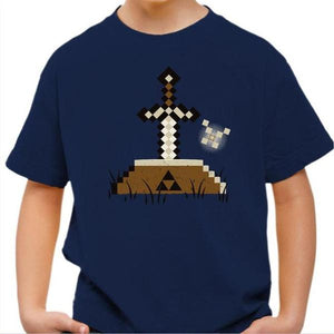 T-shirt enfant geek - Zelda Craft - Couleur Bleu Nuit - Taille 4 ans