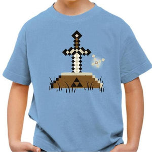 T-shirt enfant geek - Zelda Craft - Couleur Ciel - Taille 4 ans