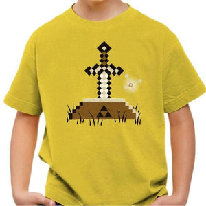 T-shirt enfant geek - Zelda Craft - Couleur Jaune - Taille 4 ans