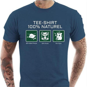 T-shirt geek homme - 100% naturel - Couleur Bleu Gris - Taille S