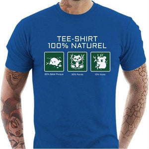 T-shirt geek homme - 100% naturel - Couleur Bleu Royal - Taille S