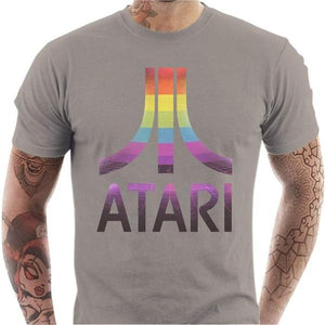 T-shirt geek homme - ATARI logo vintage - Couleur Gris Clair - Taille S